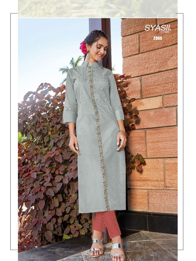 Syasii Ayat 2001-2006 Wholesale Cotton Embroidery Kurtis Catalog